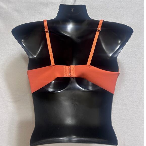 Danskin Intimates Bra 36C Padded Scalloped Edges Burnt Orange Adjustable Straps - Picture 3 of 7